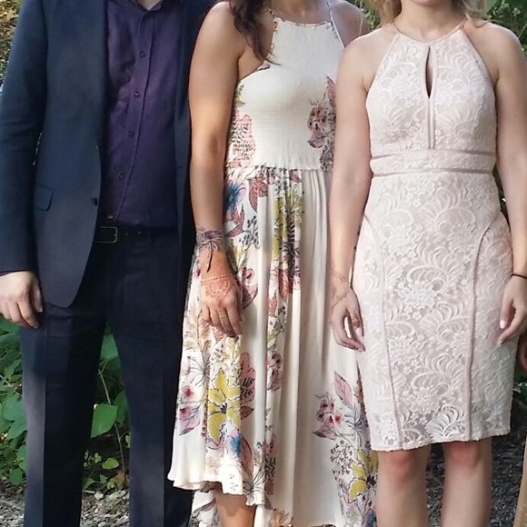 Free People blush/cream floral dress - Picture 3 of 4